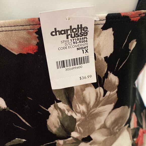 NWT Charlotte Russe Floral Peplum Dress - Picture 7 of 12